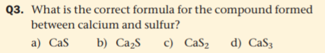 sulfur formed correct q3 oneclass